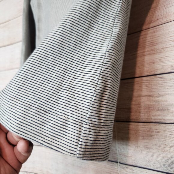 KATE SPADE Saturday Black Gray Asymmetric Neckline Slant Neck Top Size Small - Picture 6 of 13